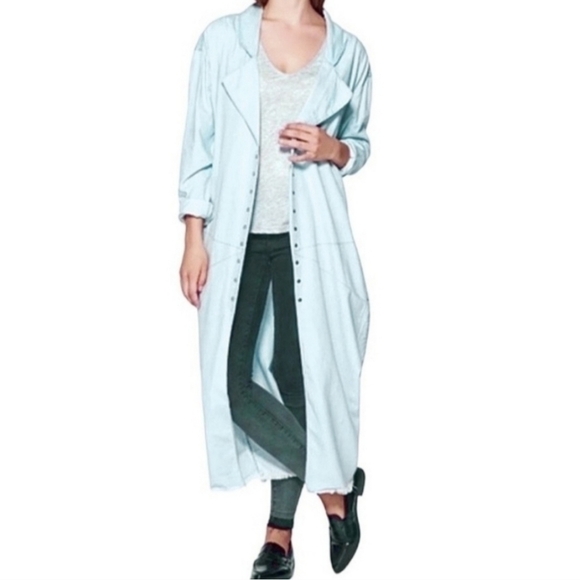 NEW ONE X ONE TEASPOON Le Hustle Denim Coat Duster Trench Coat She Wolf